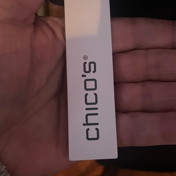 Chico's Asymmetrical Black and Orange 3/4 Sleeve Blouse - Picture 9 of 11